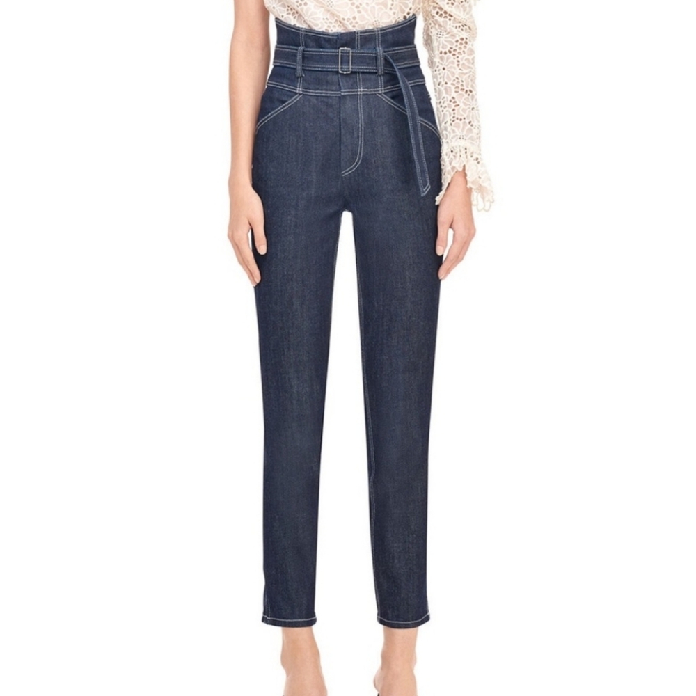 Rebecca Taylor LA VIE High Waisted Belted Jeans sz 27